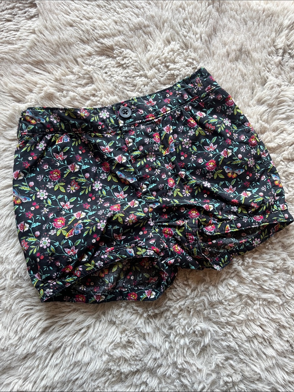GAP Black Floral Print Girls Shorts